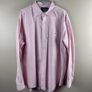 Vineyard Vines Shirt Men X Large  Pink Pinstripe Tucker Slim Fit Preppy Norm